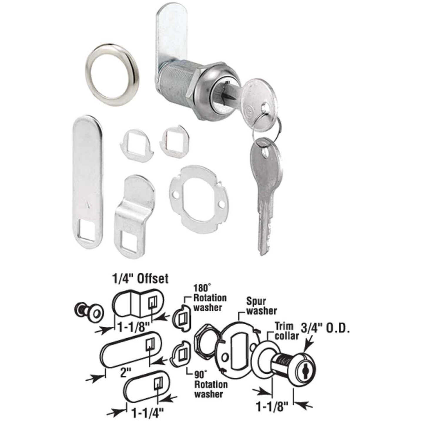 Keyed alike cabinet/drawer lock with 2 keys