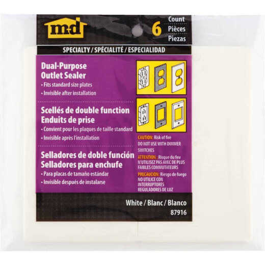 M-D Switch & Wall Plate Insulator, (6-Pack)