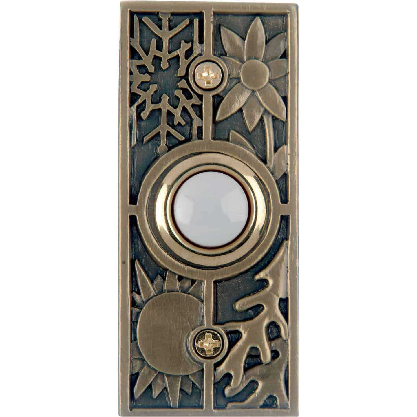 IQ America Wired Antique Brass Seasonal Lighted Doorbell Push-Button -  Henery Hardware