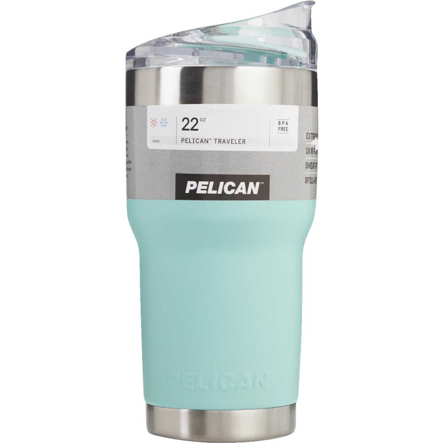 PELICAN 22 Oz. Seafoam Green Stainless Steel Insulated Tumbler with Slide  Closure