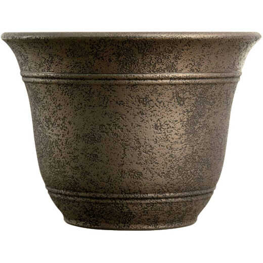 Listo Sierra 11-3/4 In. H. x 16 In. Dia. Nordic Bronze Poly Flower Pot